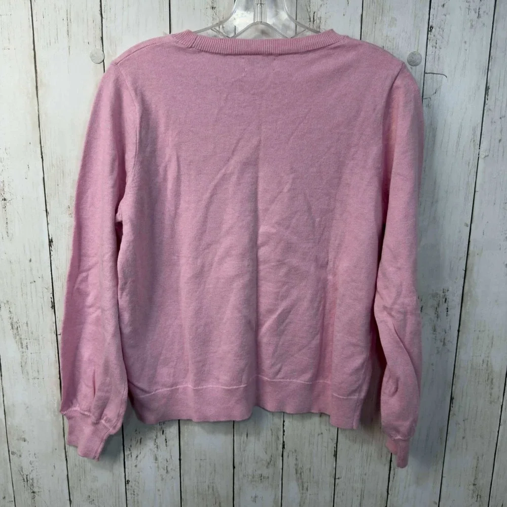 J.Crew‎ Women's Cashmere Blend Pink Crewneck Sweater Soft Lightweight Size S